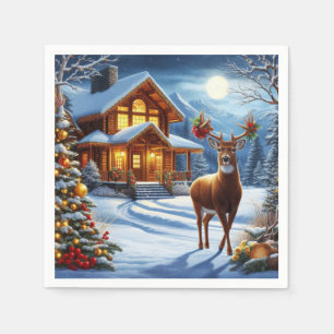 Christmas/Winter Deer Lodge Napkins