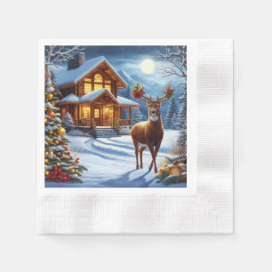 Christmas/Winter Deer Lodge Napkins