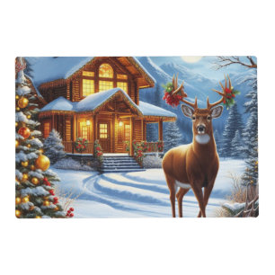 Christmas/Winter Deer Lodge Placemat