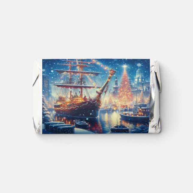 Christmas/Winter docked ship Hershey's Miniatures (Front)