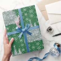 Christmas Winter - emerald green Wrapping Paper