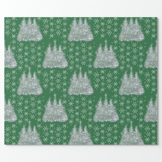 Christmas Winter - emerald green Wrapping Paper