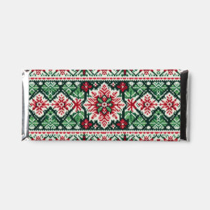 Christmas/Winter fair isle red & green Hershey Bar Favors