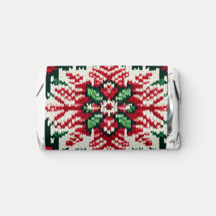Christmas/Winter fair isle red & green Hershey's Miniatures