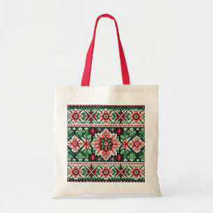 Christmas/Winter fair isle red & green Tote Bag