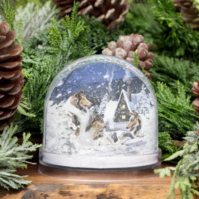 Christmas Winter Fairy Tale, Collies and Lambs - Snow Globe (Winter)