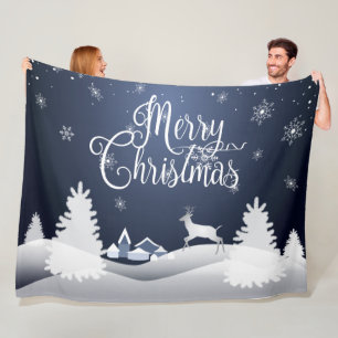 Christmas Winter Fairy Tale. Fantasy Snowy Forest Fleece Blanket
