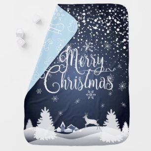 Christmas Winter Fairy Tale Fantasy Snowy Home ART Baby Blanket