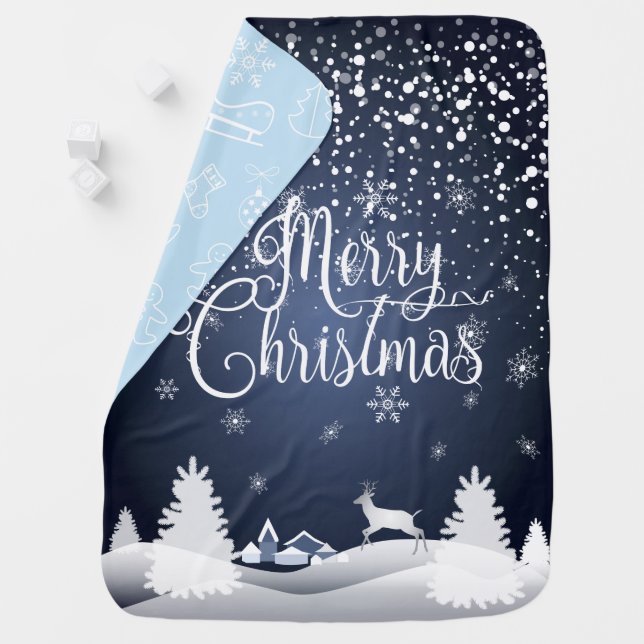 Christmas Winter Fairy Tale Fantasy Snowy Home ART Baby Blanket (In Situ)
