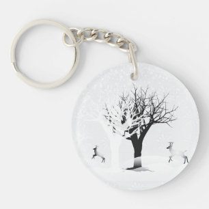 Christmas Winter Fairy Tale Fantasy Snowy Land Keychain
