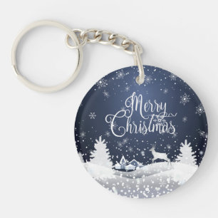 Christmas Winter Fairy Tale Fantasy Snowy Reindeer Keychain