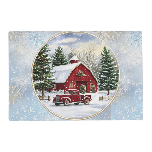 Christmas winter farm placemat (Front)