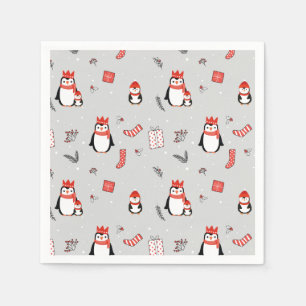 Christmas Winter Festive Family Penguin Party Napkins