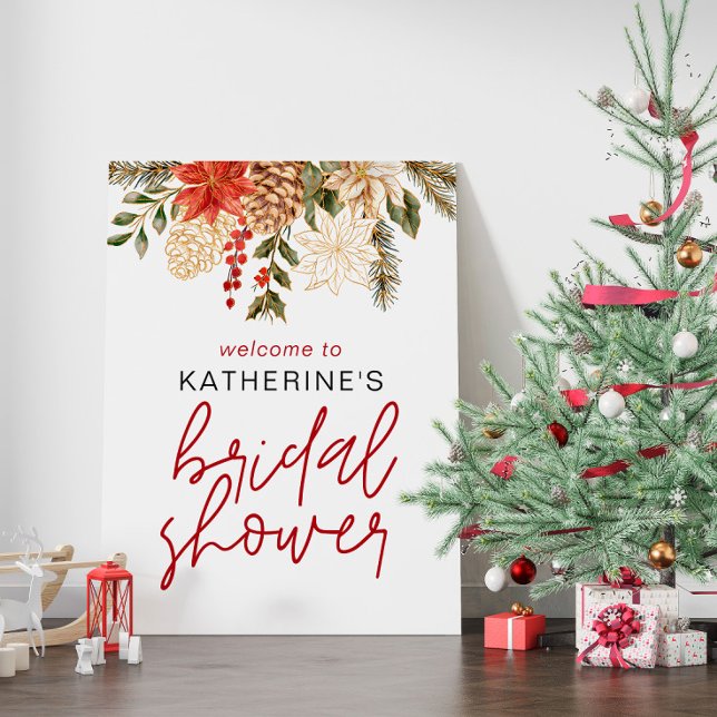 Christmas Winter Floral Bridal Shower Welcome Sign (Creator Uploaded)