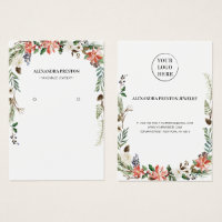 Christmas Winter Floral Earring Display Card