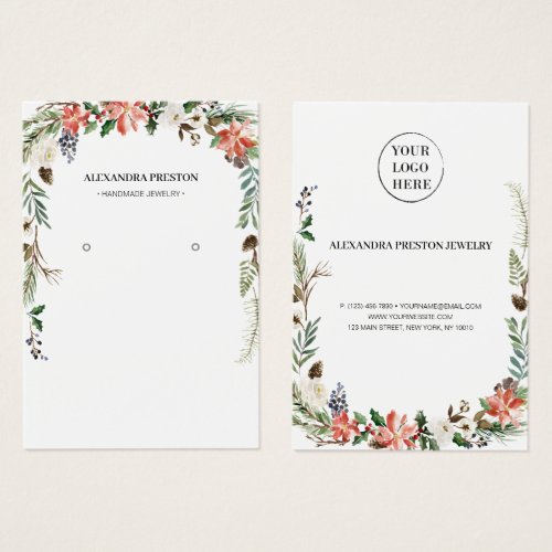 Christmas Winter Floral Earring Display Card