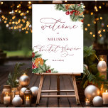 Christmas Winter Floral Merry Little Bridal Shower Foam Board<br><div class="desc">join us to celebrate a merry little bridal shower! This elegant bridal shower invitation features a watercolor festive Christmas floral arrangement corner border. The text is a swirly elegant calligraphy script that is custom made with glyphs and swashes.</div>