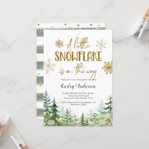 Christmas Winter Forest snowflake is on the way Invitation
