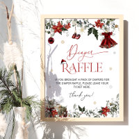 Christmas Winter Girl Baby Shower Diaper Raffle