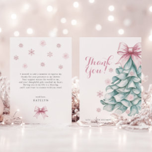 Christmas Winter Girl Baby Shower Thank You Card