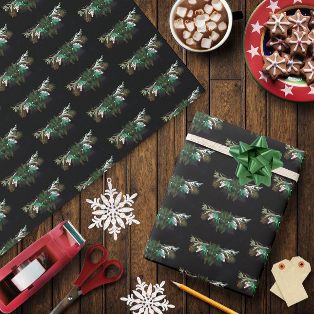 Christmas Winter Green Man Wrapping Paper (Creator Uploaded)
