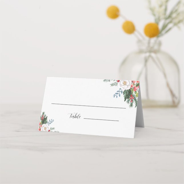 Christmas Winter Guest Name Place Card (Front)