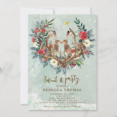 christmas winter hares sweet 16 party invitation (Front)