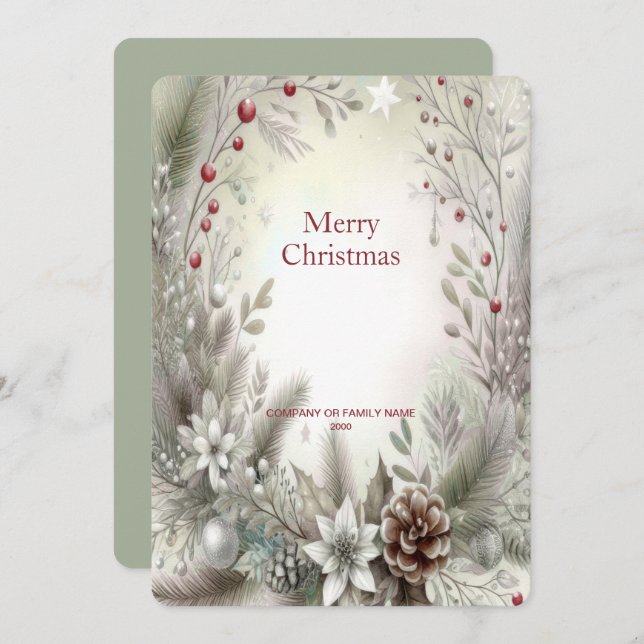 Christmas Winter Holiday Card (Front/Back)