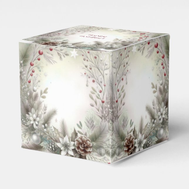 Christmas Winter Holiday Favor Box (Front Side)