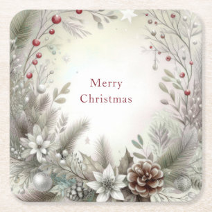 Christmas Winter Holiday Paper Coaster