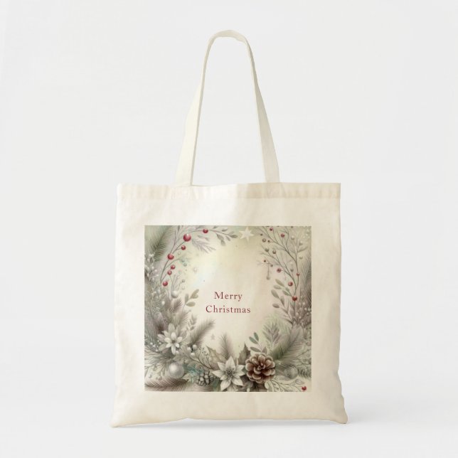 Christmas Winter Holiday Tote Bag (Front)