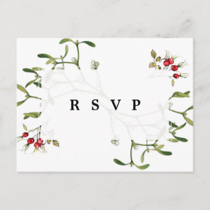 christmas winter holiday wedding rsvp postcard
