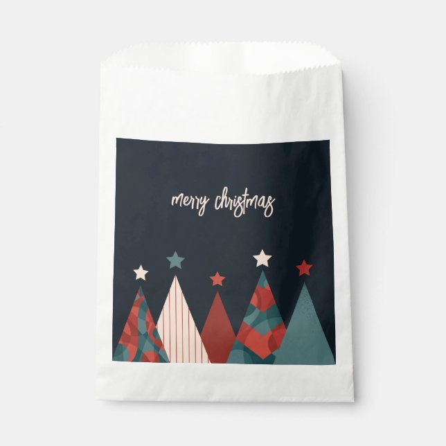 Christmas winter holidays abstract retro design favor bag (Front)