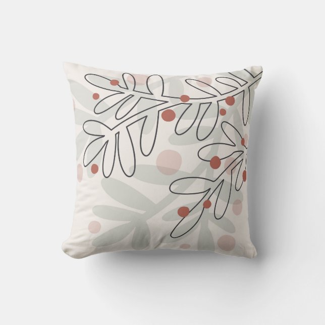 Christmas winter holidays mistletoe  throw pillow (Front)