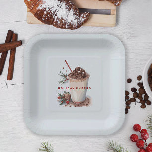 Christmas Winter Hot Cocoa Coffee Mingle Party Paper Plates