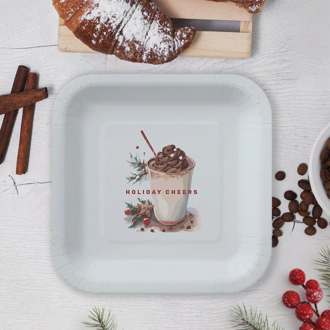 Christmas Winter Hot Cocoa Coffee Mingle Party  Paper Plates (Creator Uploaded)