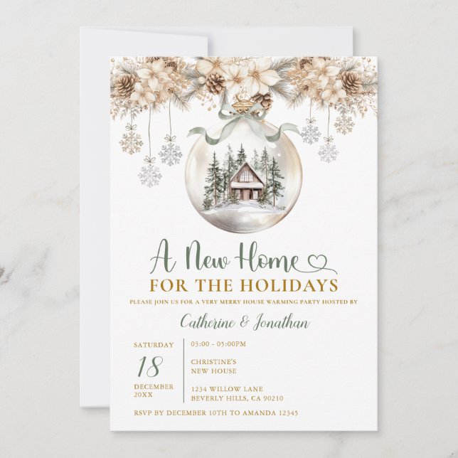 Christmas Winter Housewarming Party New Home Invit Invitation (Front)