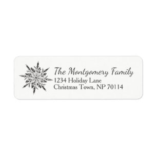 Christmas Winter Icy Snowflake Label
