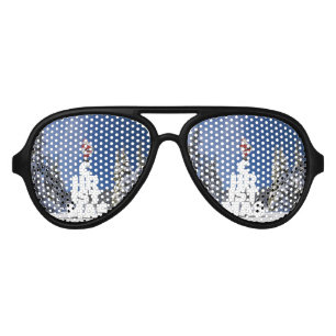 Christmas winter landscape aviator sunglasses