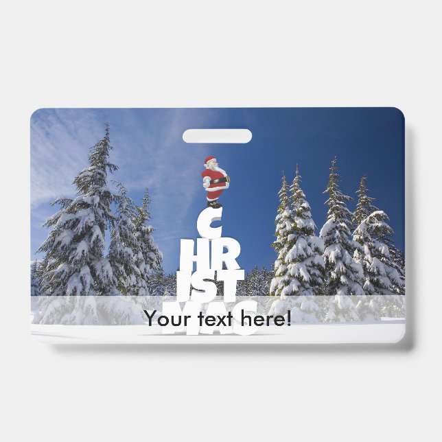 Christmas winter landscape badge (Front)