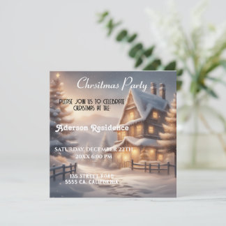 Christmas Winter Landscape  Christmas Party Invitation
