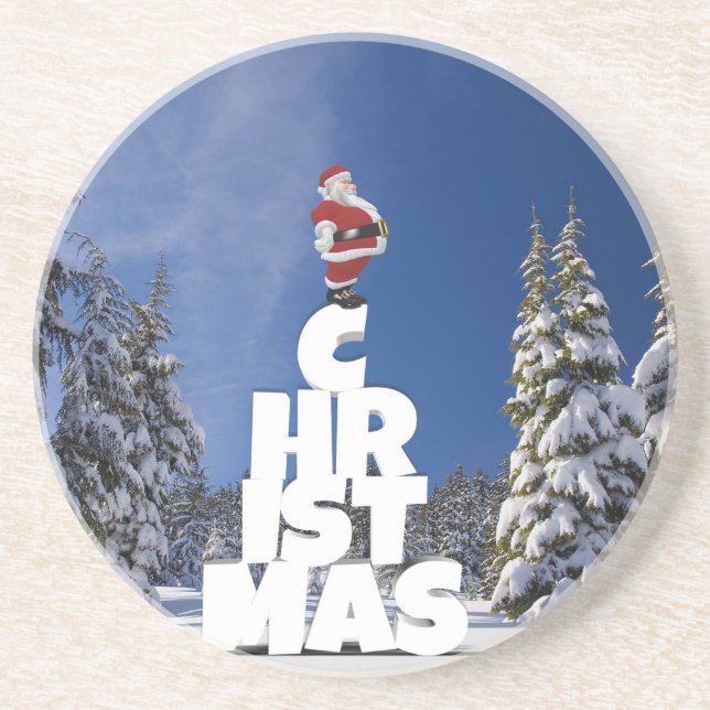 Christmas winter landscape coaster (Front)