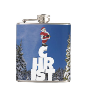 Christmas winter landscape flask