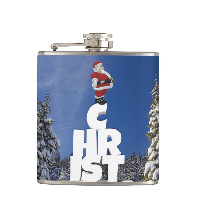 Christmas winter landscape flask (Front)