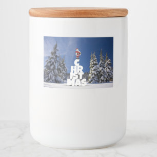 Christmas winter landscape food label