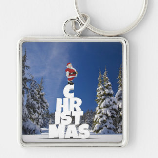 Christmas winter landscape keychain