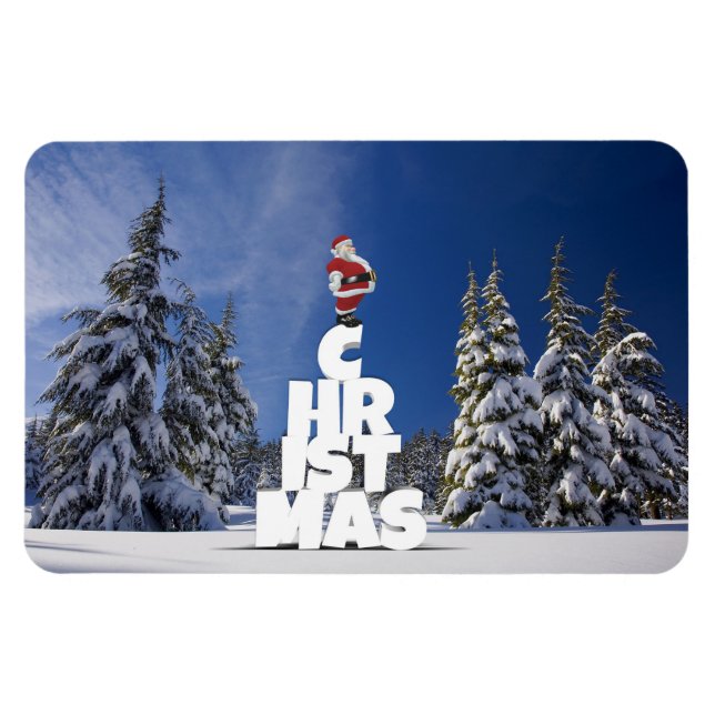 Christmas winter landscape magnet (Horizontal)