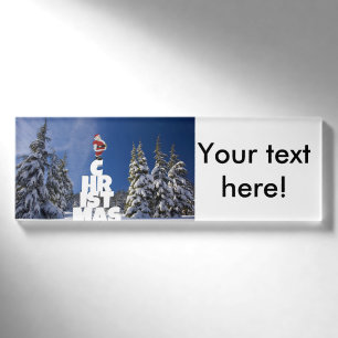 Christmas winter landscape name tag