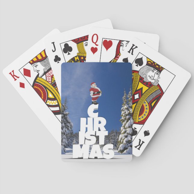 Christmas winter landscape poker cards (Back)