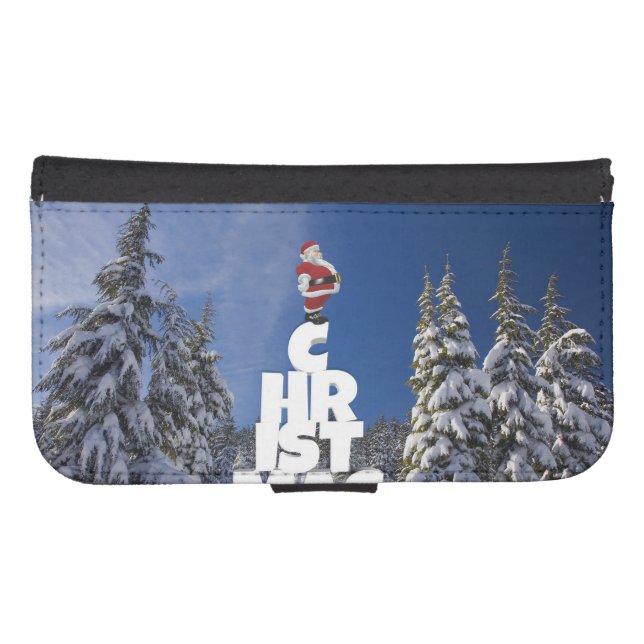 Christmas winter landscape samsung galaxy wallet case (Front (Horizontal))